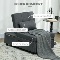 HOMCOM 4-in-1 Multifunktionales Schlafsofa, umklappbarer Schlafsessel mit verstellbarer Rückenlehne und Kissen(m-4)