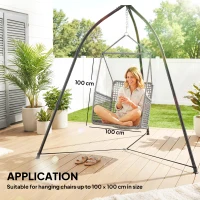 Outsunny Hammock Stand for Hanging Chair Adjustable Height Tripod Hammock Chair Stand Only with Chain, 150 kg Capacity, Black(m-6)