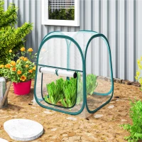 Outsunny Mini Estufa Dobrável Pop-up para Exterior com Porta Enrolável e Cobertura Transparente(m-2)