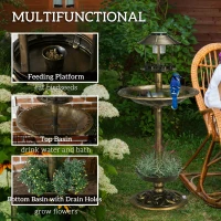Outsunny Karmnik dla ptaków z lampą solarną, 110 cm, z podstawą kwiatową(m-4)