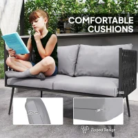 Zestaw mebli ogrodowych dla 4 osób, sofa 2-osobowa, wodoodporne(m-5)