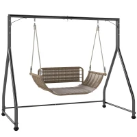 Outsunny Telaio per dondolo da giardino per 2-3 posti o seduta sospesa, Nero(m-7)