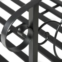 Outsunny 184cm Metal Arch Garden Garden Bridge, Safety Siderails, Arc Footbridge for Garden Creek, Stream, Pond, Black(m-7)