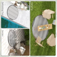 Outsunny Dywan Zewnętrzny Na Taras, Wodoszczelny, Nowoczesny Design, 365 cm x 274 cm x 0.3cm, Czarno+Biały(m-5)