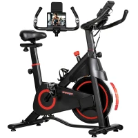 SPORTNOW Exercise Bike, Stationary Bike with Adjustable Magnetic Resistance, Indoor Cycling Equipment with LCD Display(m-10)