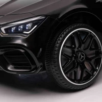 AIYAPLAY Mercedes-Benz AMG CLA 45 Licensed 12V Kids Electric Car Ride on Car w/ Remote, Suspension Lights Music Horn - Black(m-10)