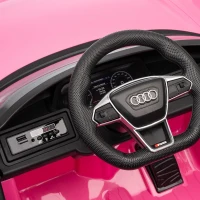 HOMCOM Coche Eléctrico para Niños de +3 Años AUDI RS e-tron GT Coche de Batería con Mando a Distancia 103x58x41 cm Rosa(m-11)