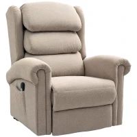 HOMCOM Velvet-Feel Electric Riser Recliner Chair - Khaki(m-11)