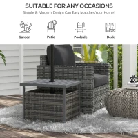 Outsunny Outdoor Rattan Wicker Coffee Table w/ Umbrella Hole Suitable for Garden Garden(m-5)