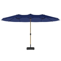 Outsunny Parasol Double de Jardin à Manivelle, 4.7x2.8 m, Bleu Foncé