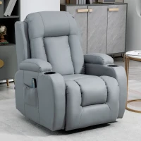 HOMCOM Fauteuil de Massage et Relaxation électrique Chauffant 360° pivotant inclinable manuellement Repose-Pied télécommande(m-10)