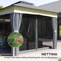 Outsunny Pawilon ogrodowy 3x3 m, wodoodporny, z dachem podwójnym(m-6)