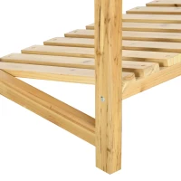 Outsunny Regał na skrzynki z napojami Stojak na 4 skrzynki Naturalne drewno 2 poziomy 74 x 45 x 111 cm(m-9)