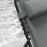 Outsunny Leżak ogrodowy składany z poduszką i kieszenią boczną(m-8)