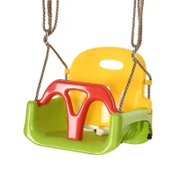 Outsunny Babyschommel 3-in-1 verstelbaar kinderschommel met rugleuning, veiligheidsgordel, voor kinderen 9-36 maanden, groen(m-10)