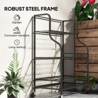 Organizer do narzędzi ogrodowych, 3-poziomowy, z hakami(m-7)