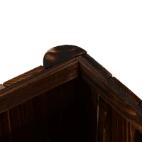 Outsunny Wooden Raised Garden Bed, 120 x 50 x 45cm Elevated Planter Box, Outdoor Flower Bed with Drainage Gaps, Easy Assembly(m-7)