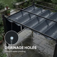 Outsunny 4 x 3 m Garden Pergola with Retractable Roof Canopy and Roll-Up Sides, Outdoor Gazebo Pergola Kit, Dark Grey(m-8)