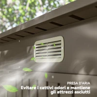 Outsunny Capanno Porta Attrezzi con 2 Prese d'Aria e Chiavistello, in Acciaio, 249x121x183 cm, Grigio Chiaro(m-7)