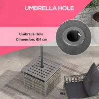 Outsunny Outdoor Rattan Wicker Coffee Table w/ Umbrella Hole Suitable for Garden Garden(m-7)