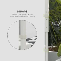 Outsunny 2 boczne ścianki do pawilonu 3x3/3x6m, okno, drzwi, biały(m-7)