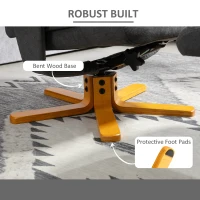 HOMCOM Regulowany Fotel z Podnóżkiem z Wysokim Oparciem i Drewnianą Ramą do Salonu, Sypialni, Ciemnoszary(m-7)