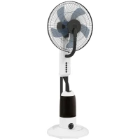 HOMCOM Spray Misting Fan, Floor Fan with Water Mist Spray, 70° Oscillation, Tilt Head, 3 Speeds, 2.8L Water Tank, White(m-10)