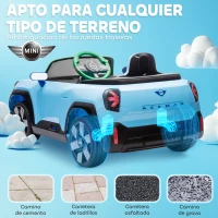 AIYAPLAY Coche Eléctrico para Niños de +3 Años MINI Concept Aceman con Bluetooth Mando a Distancia Motor Doble Azul(m-8)