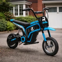 HOMCOM 24V Electric Motorbike 18km/h with Twist Grip Throttle, Enhanced Power and Extended Range - Blue(m-10)
