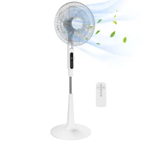 HOMCOM Three Mode Pedestal Fan, with Insect Repellant Box and LED Panel - White(m-10)