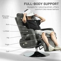 Fotel elektryczny obrotowy z funkcją leżenia, ciemnoszary(m-7)