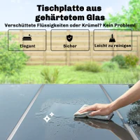 Outsunny Tuinmeubelset 7-delig 150 x 90 cm tafel met 6 ademende stoelen, gehard glazen tafelblad(m-7)