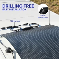 HOMCOM Panel solarny 100W 18V Przenośne ładowanie solarne z 2 portami USB, ekranem LCD, wodoodporność IP67(m-7)