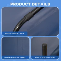 PawHut Raised Dog Bed Cat Elevated Lifted Portable Camping w/ Metal Frame Blue (Large)(m-6)