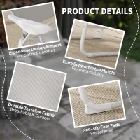 Outsunny Ligstoel opvouwbare strandstoel 4-laags tuinstoel textiel grijs(m-5)