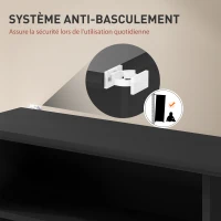 HOMCOM Rangements pour CD et DVD avec 8 compartiments et 6 étagères réglables, capacité max. 360 CD/185 DVD et Blu-ray, noir(m-6)