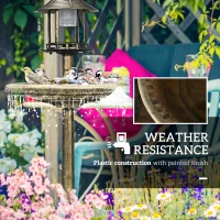 Outsunny Karmnik dla ptaków z lampą solarną, 110 cm, z podstawą kwiatową(m-6)