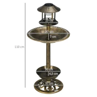Outsunny Karmnik dla ptaków z lampą solarną, 110 cm, z podstawą kwiatową(m-3)