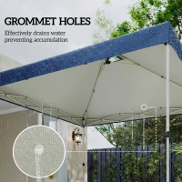 Outsunny Gazebo Roof Replacement UV50+ Waterproof Pop Up Canopy Cover with 8 Drainage Holes 3 x 3 m Blue(m-7)