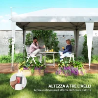 Outsunny Gazebo da Giardino Pop-up 6x3 m Pieghevole, Tendone per Feste con Sacca di Trasporto, Bianco(m-5)