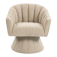 360°-Drehstuhl mit ergonomischer, umschließender Rücken- und Armlehne, 70 x 66 x 72 cm, Khaki