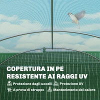 Outsunny Serra a Tunnel con 3 Porte Avvolgibili e 6 Finestrelle, in Acciaio Zincato e PE, 6x3x2 m, Verde(m-6)