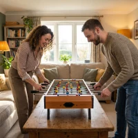 HOMCOM Calcio Balilla in Legno con 22 Giocatori e Accessori Inclusi(m-9)