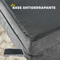 PawHut Cama para Cães com Base Antiderrapante Capa Lavável 91,5x68,5x16,5 cm Cinza(m-6)