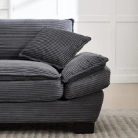 Modernes 2-Sitzer-Stoffsofa, für Wohnzimmer/Schlafzimmer/Büro, 224 x 81 x 81 cm, Dunkelgrau(m-7)