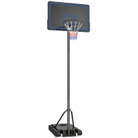 SPORTNOW Canestro basket regolabile con ruote e base zavorrabile, 1,35-3,05 m, Blu(m-1)