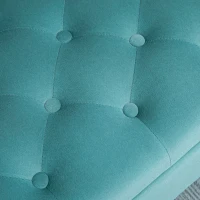 HOMCOM Panca Fondo Letto in Tessuto Vellutato con Vano Contenitore e Braccioli, 126x48.5x57 cm, Verde(m-9)