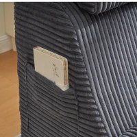 Moderner Freizeit-Sessel mit ergonomischer Rückenlehne, abnehmbarem Sitzkissen und Seitentasche, 160 x 66 x 90 cm, Dunkelgrau(m-8)