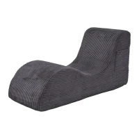 Moderner Freizeit-Sessel mit ergonomischer Rückenlehne, abnehmbarem Sitzkissen und Seitentasche, 160 x 66 x 90 cm, Dunkelgrau(m-10)