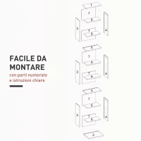 HOMCOM Scaffale Porta CD con 6 Ripiani Regolabili, Capacità di 260 CD/120 DVD, 33x24x140 cm, Bianco(m-7)